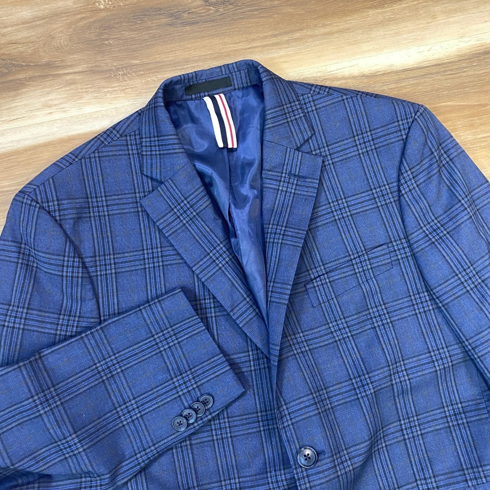 Ben Sherman Blue Plaid Sport Coat Blazer